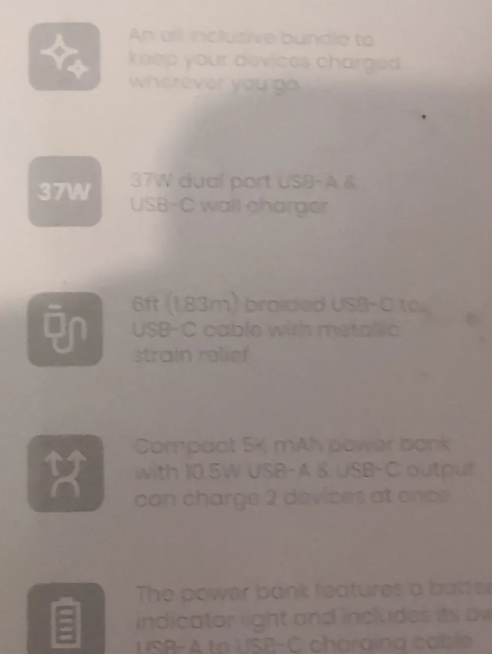 Caug Inc USB-C to USB-C Charging Giftset in White